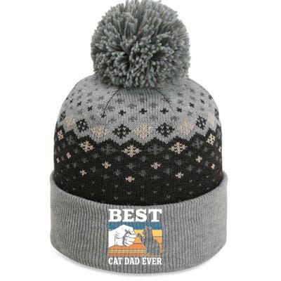 Funny Best Cat Dad Ever Gift The Baniff Cuffed Pom Beanie