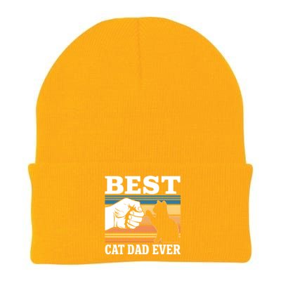 Funny Best Cat Dad Ever Gift Knit Cap Winter Beanie