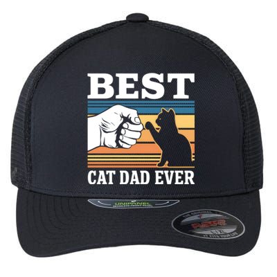 Funny Best Cat Dad Ever Gift Flexfit Unipanel Trucker Cap