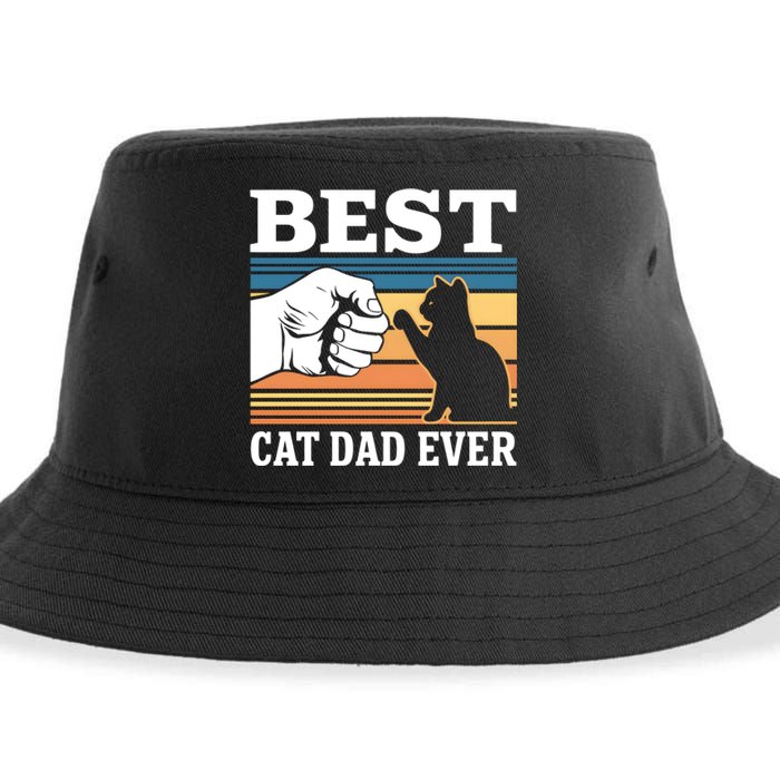 Funny Best Cat Dad Ever Gift Sustainable Bucket Hat