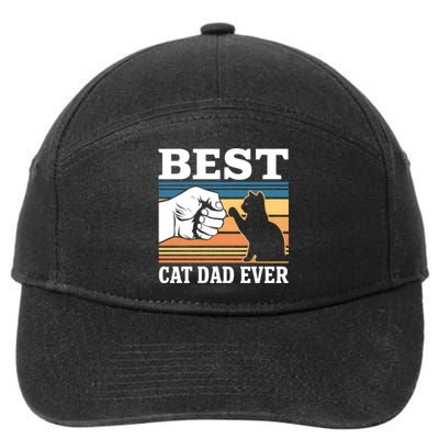 Funny Best Cat Dad Ever Gift 7-Panel Snapback Hat