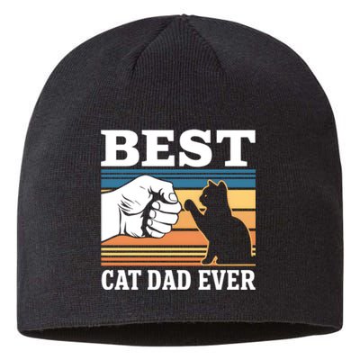 Funny Best Cat Dad Ever Gift Sustainable Beanie