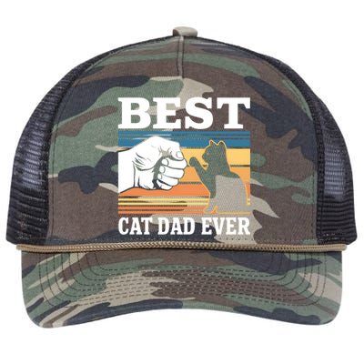 Funny Best Cat Dad Ever Gift Retro Rope Trucker Hat Cap