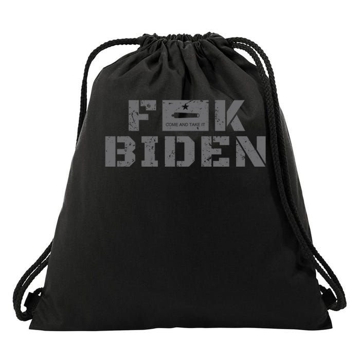 Fuck Biden Come And Take It Texas Flag Battle Of Gonzales Drawstring Bag