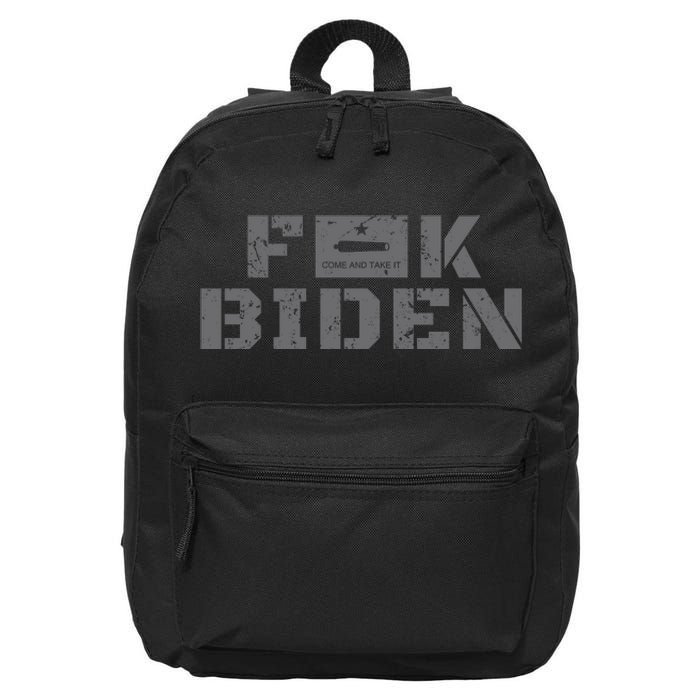 Fuck Biden Come And Take It Texas Flag Battle Of Gonzales 16 in Basic Backpack