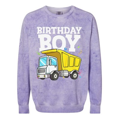 Funny Birthday Construction Truck Theme Party Colorblast Crewneck Sweatshirt