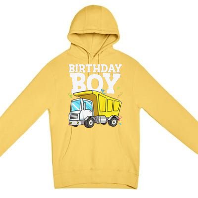 Funny Birthday Construction Truck Theme Party Premium Pullover Hoodie