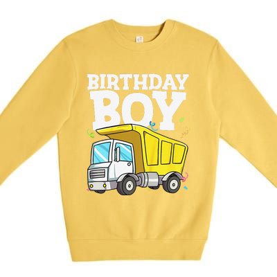 Funny Birthday Construction Truck Theme Party Premium Crewneck Sweatshirt