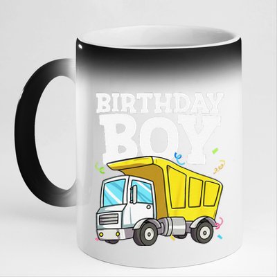 Funny Birthday Construction Truck Theme Party 11oz Black Color Changing Mug