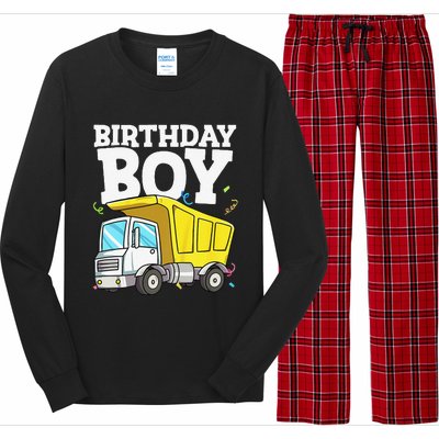 Funny Birthday Construction Truck Theme Party Long Sleeve Pajama Set