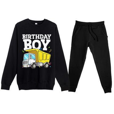 Funny Birthday Construction Truck Theme Party Premium Crewneck Sweatsuit Set