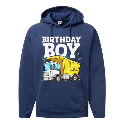 Funny Birthday Construction Truck Theme Party Performance Fleece Hoodie