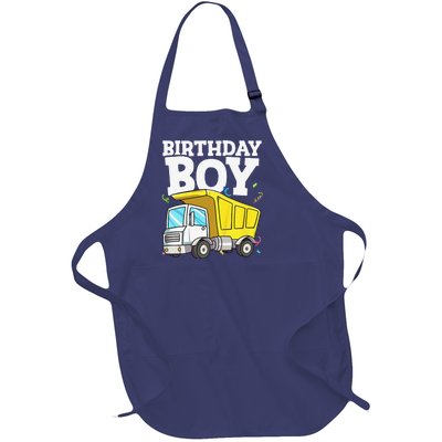 Funny Birthday Construction Truck Theme Party Full-Length Apron With Pockets