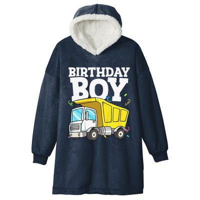 Funny Birthday Construction Truck Theme Party Hooded Wearable Blanket