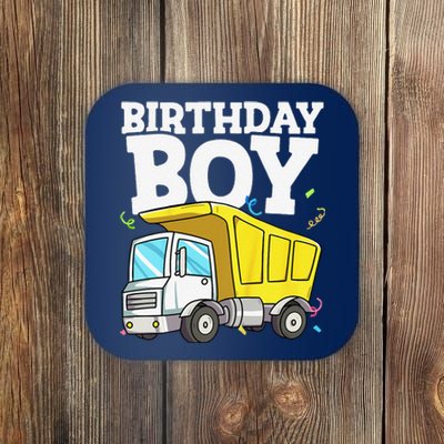 Funny Birthday Construction Truck Theme Party Coaster