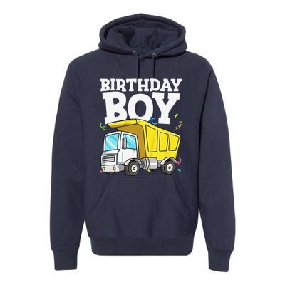 Funny Birthday Construction Truck Theme Party Premium Hoodie