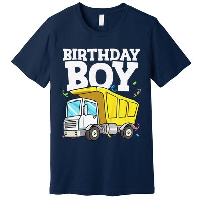 Funny Birthday Construction Truck Theme Party Premium T-Shirt