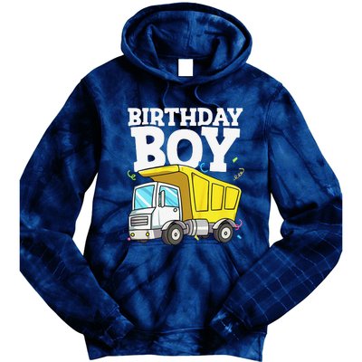 Funny Birthday Construction Truck Theme Party Tie Dye Hoodie