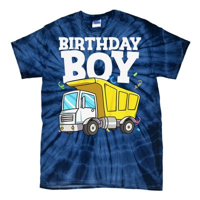 Funny Birthday Construction Truck Theme Party Tie-Dye T-Shirt