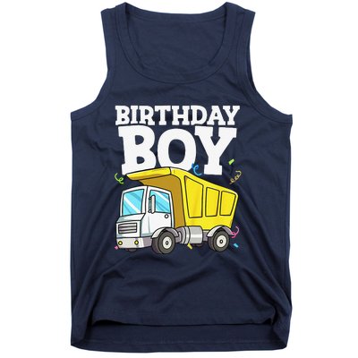 Funny Birthday Construction Truck Theme Party Tank Top