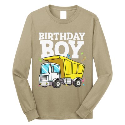 Funny Birthday Construction Truck Theme Party Long Sleeve Shirt