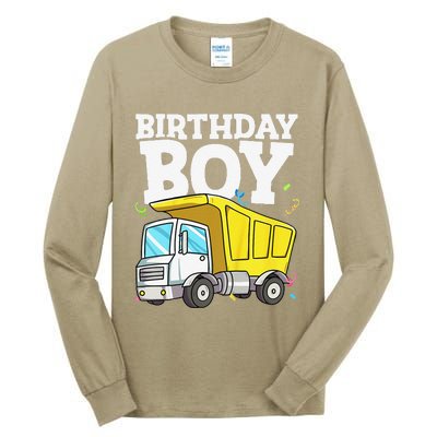 Funny Birthday Construction Truck Theme Party Tall Long Sleeve T-Shirt