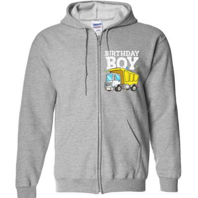 Funny Birthday Construction Truck Theme Party Full Zip Hoodie