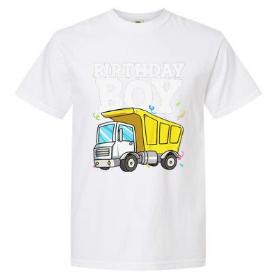 Funny Birthday Construction Truck Theme Party Garment-Dyed Heavyweight T-Shirt