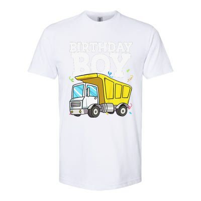 Funny Birthday Construction Truck Theme Party Softstyle CVC T-Shirt