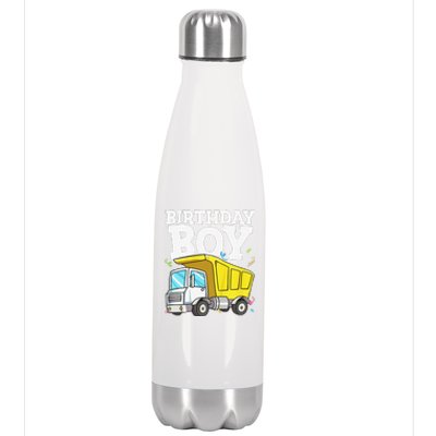 Funny Birthday Construction Truck Theme Party Stainless Steel Insulated Water Bottle