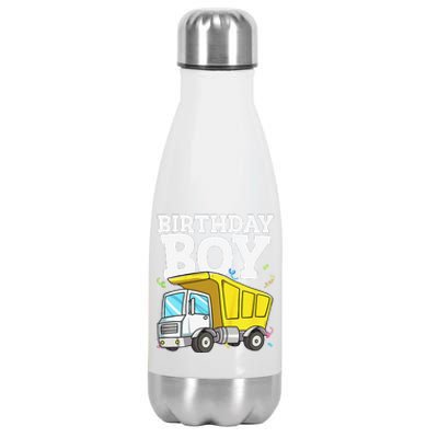 Funny Birthday Construction Truck Theme Party Stainless Steel Insulated Water Bottle