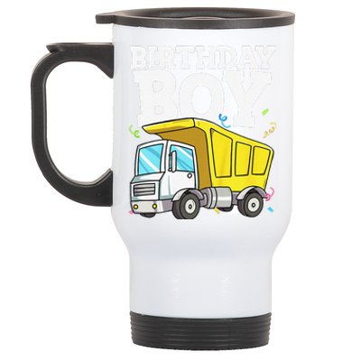 Funny Birthday Construction Truck Theme Party Stainless Steel Travel Mug