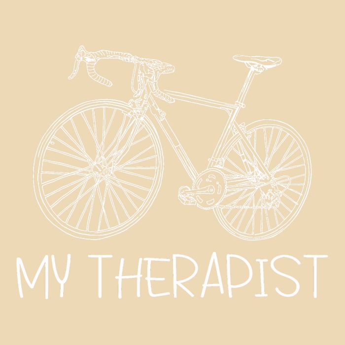 Funny Bicycle Cyclist Road Bike My Therapis Drawstring Bag