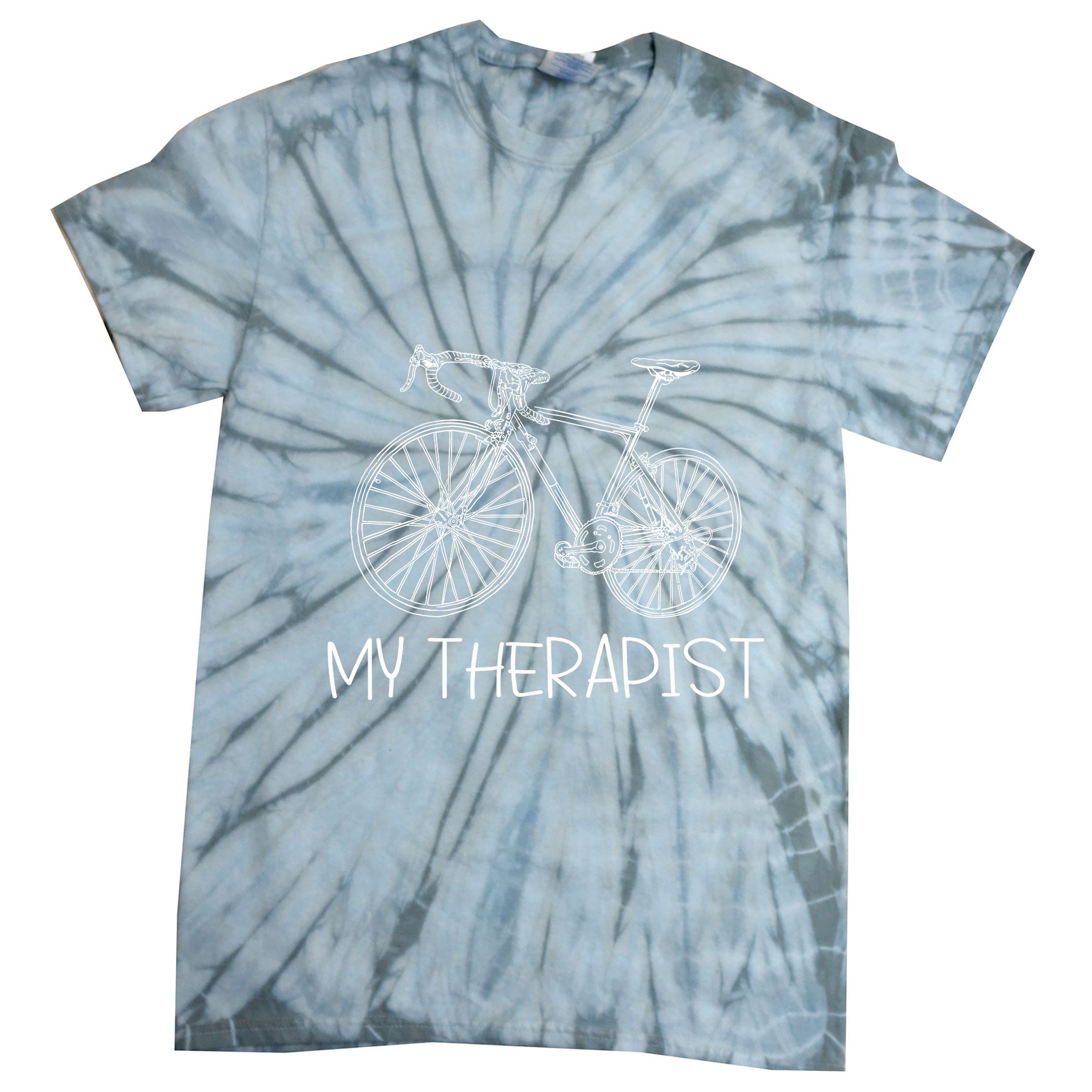 Funny Bicycle Cyclist Road Bike My Therapis Tie-Dye T-Shirt