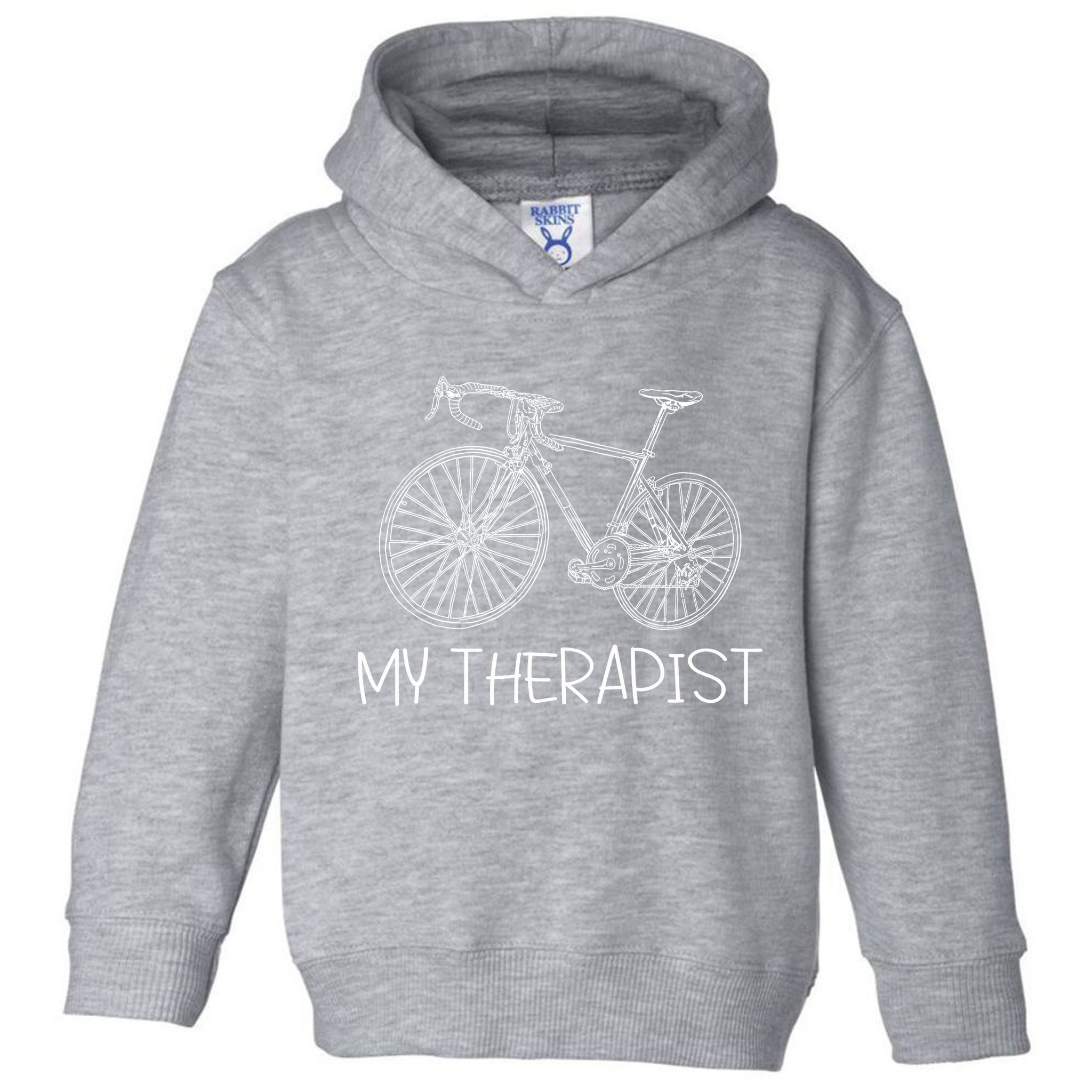 Funny Bicycle Cyclist Road Bike My Therapis Toddler Hoodie