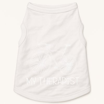 Funny Bicycle Cyclist Road Bike My Therapis Doggie Tank