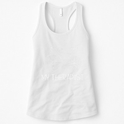 Funny Bicycle Cyclist Road Bike My Therapis Womens Tank Top