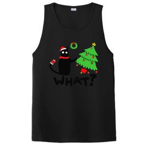 Funny Black Cat Pushing Christmas Tree Over Funny Cat What PosiCharge Competitor Tank