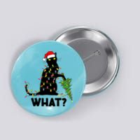 Funny Black Cat Pushing Christmas Tree Over Cat Christmas Funny Gift Button