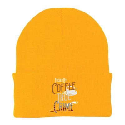 Fueled By Coffee Lover And True Crime Podcast Graphic Meaningful Gift Knit Cap Winter Beanie