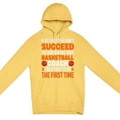 Funny Basketball Coaching For Mom Dad Papa Mama Gift Premium Pullover Hoodie