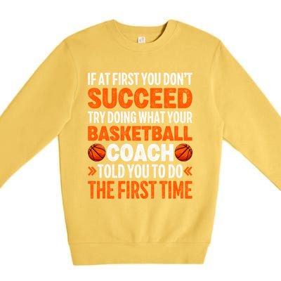 Funny Basketball Coaching For Mom Dad Papa Mama Gift Premium Crewneck Sweatshirt