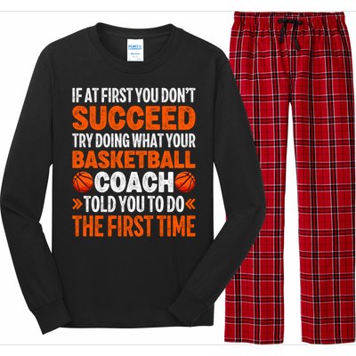 Funny Basketball Coaching For Mom Dad Papa Mama Gift Long Sleeve Pajama Set