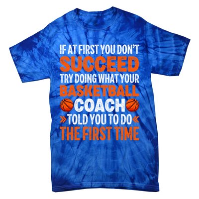 Funny Basketball Coaching For Mom Dad Papa Mama Gift Tie-Dye T-Shirt