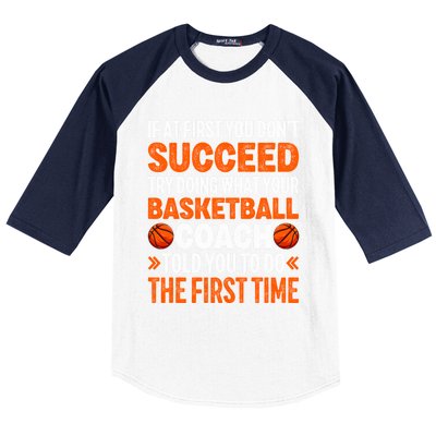 Funny Basketball Coaching For Mom Dad Papa Mama Gift Baseball Sleeve Shirt