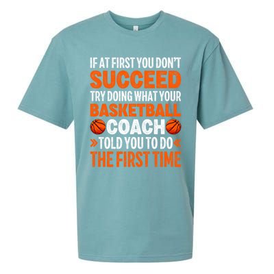 Funny Basketball Coaching For Mom Dad Papa Mama Gift Sueded Cloud Jersey T-Shirt