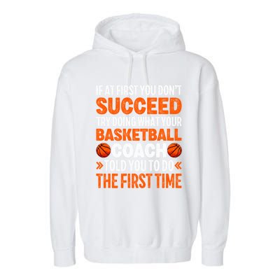 Funny Basketball Coaching For Mom Dad Papa Mama Gift Garment-Dyed Fleece Hoodie