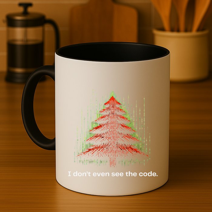 Funny Binary Christmas Tree Cool Computer Programmer Coffee Mug
