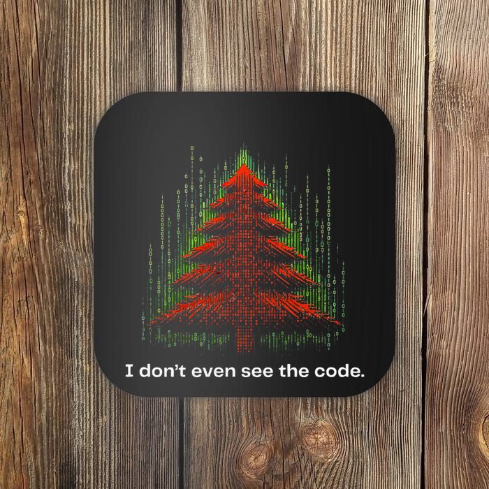 Funny Binary Christmas Tree Cool Computer Programmer Coaster