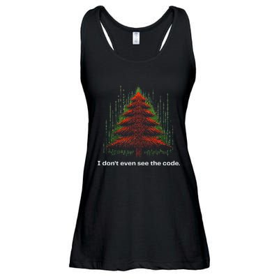 Funny Binary Christmas Tree Cool Computer Programmer Ladies Essential Flowy Tank